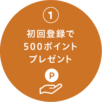 初回登録で500ポイントプレゼント